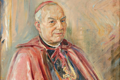 Kunst in Kürze: Das Portrait Bischof Wilhelm Bernings: Der lockere Pinselstrich steht dem festen und ausdrucksstarken Blick Bischof Bernings kontrastreich gegenüber.