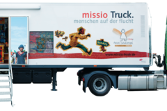missio-Truck "Menschen auf der Flucht" auf Abschiedstournee im Bistum Osnabrück