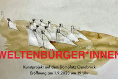 Kunstprojekt "Weltenbürger*innen" auf dem Domplatz