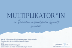 GESUCHT!!! Multiplikator*innen für den Bereich "Prävention von sexualisierter Gewalt"